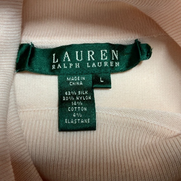 Lauren RALPH LAUREN Silk Blend Short Sleeve Turtleneck Pullover Sweater US Sz L - Picture 3 of 6